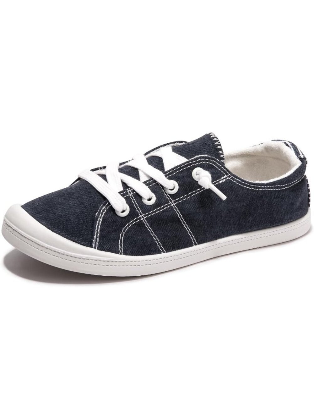 Womens Blue Canvas Slipon Canvas Sneaker Low Top Walking Shoes Fashion Sneakers